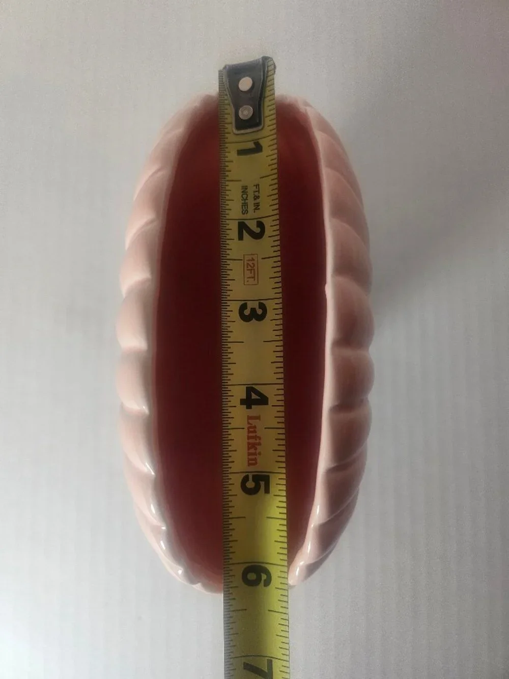 Vintage Pink Coral Scallop Clamshell Planter Vase Made in Japan Nautical Decor